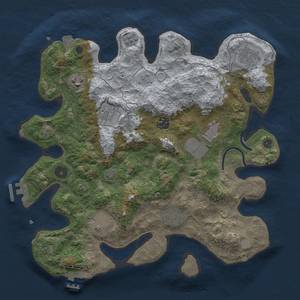 Thumbnail Rust Map: Procedural Map, Size: 3500, Seed: 229481430, 15 Monuments