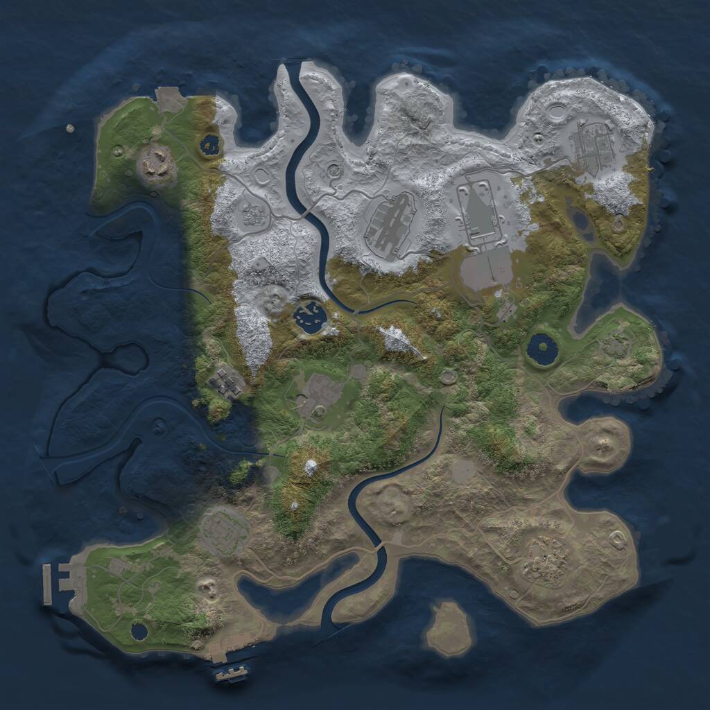 Rust Map: Procedural Map, Size: 3500, Seed: 229481430, 15 Monuments