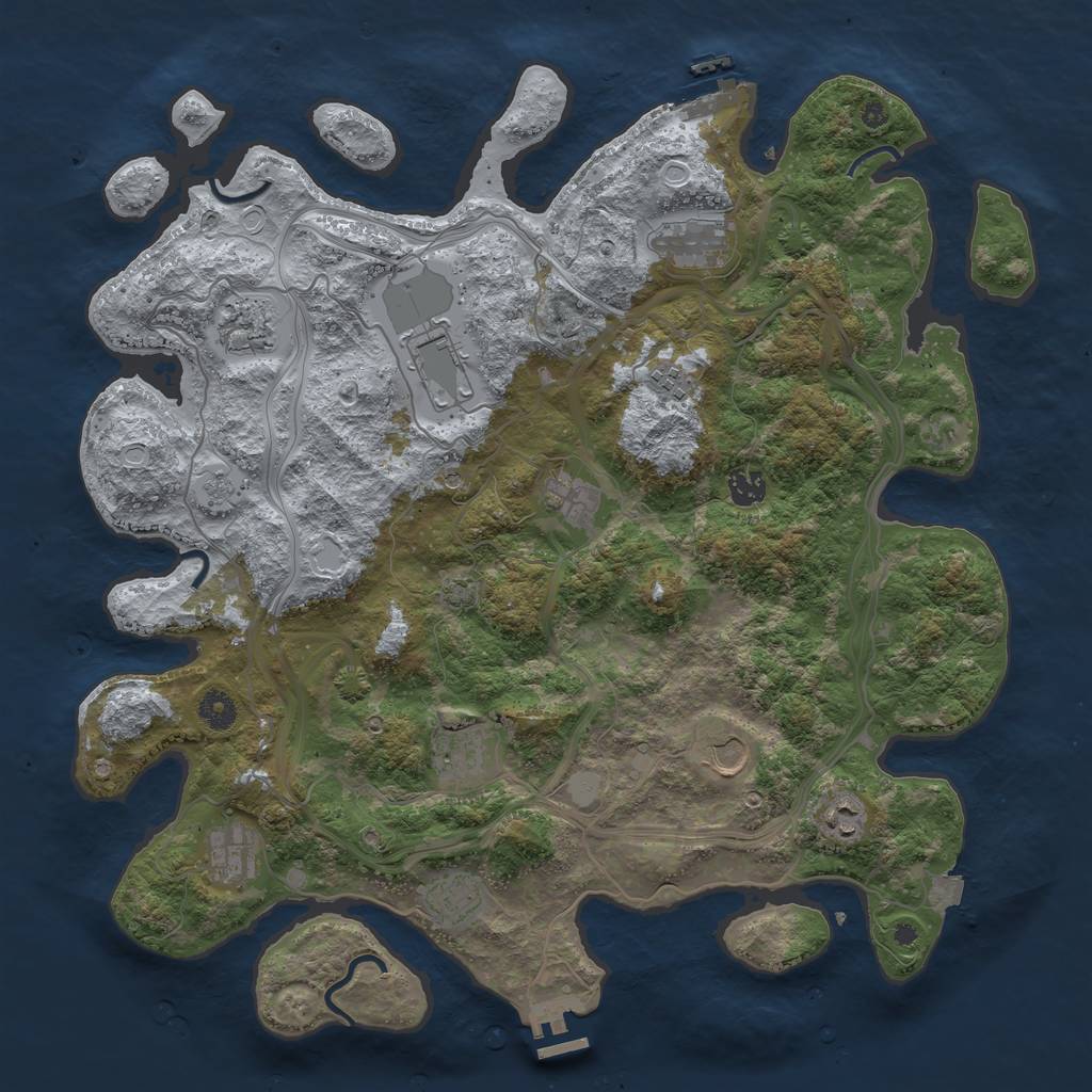 Rust Map: Procedural Map, Size: 4250, Seed: 2088422278, 19 Monuments