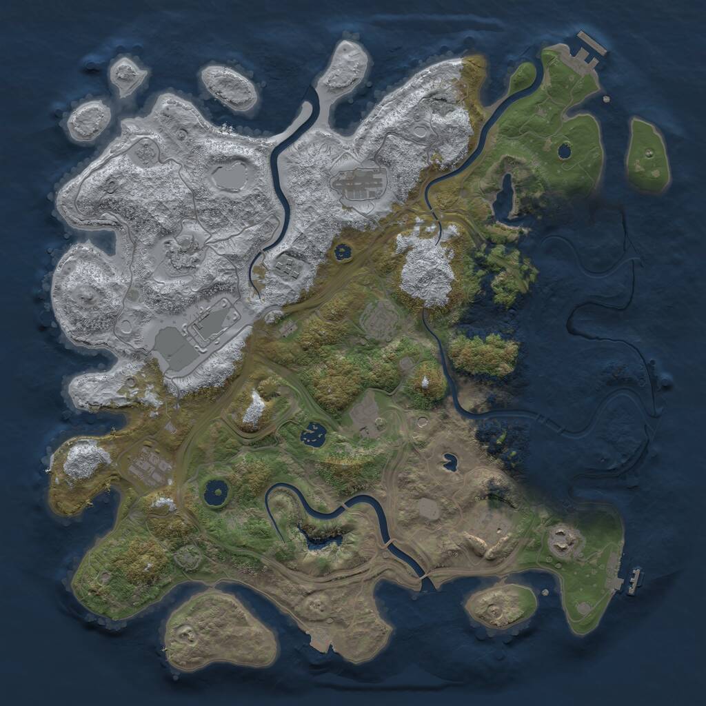 Rust Map: Procedural Map, Size: 4250, Seed: 2088422278, 16 Monuments