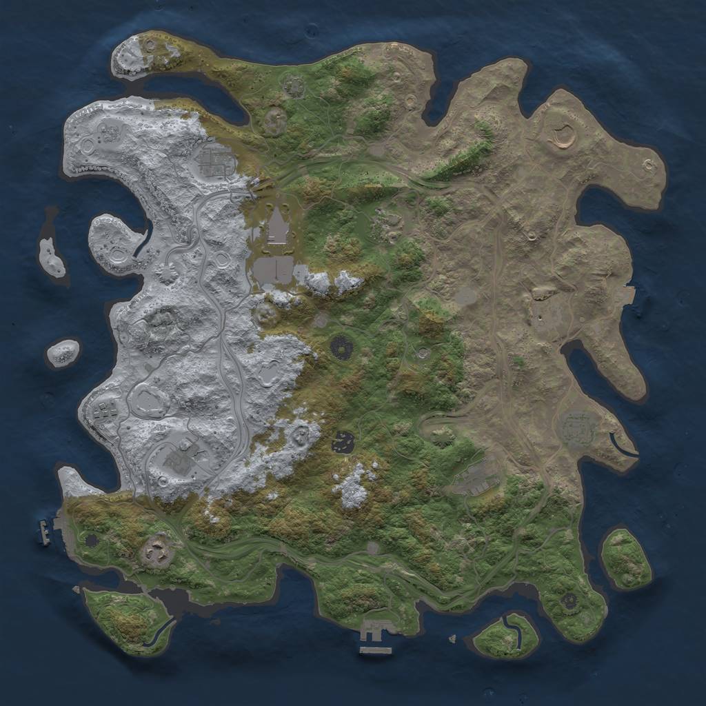 Rust Map: Procedural Map, Size: 4500, Seed: 547926894, 19 Monuments