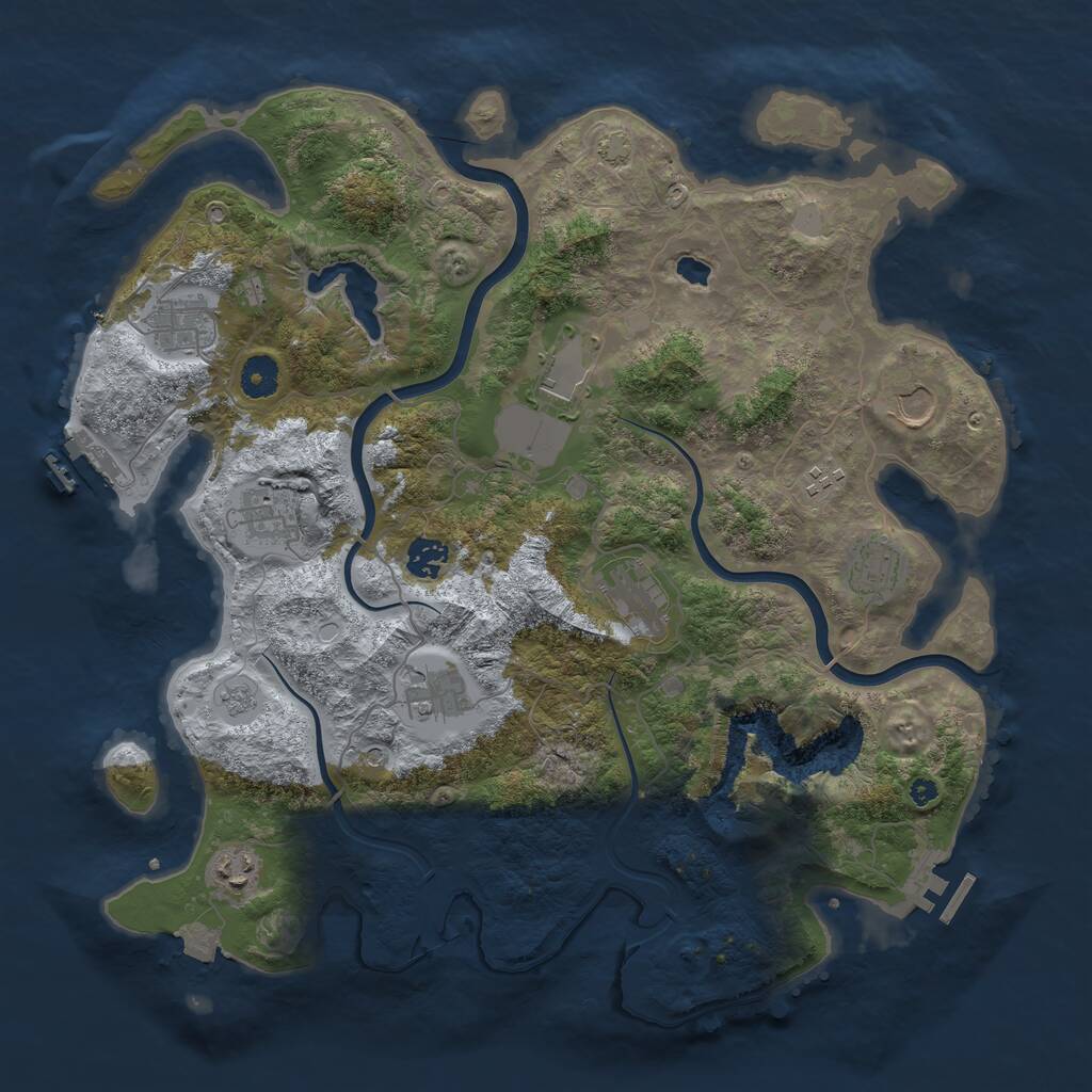 Rust Map: Procedural Map, Size: 4000, Seed: 96070207, 16 Monuments
