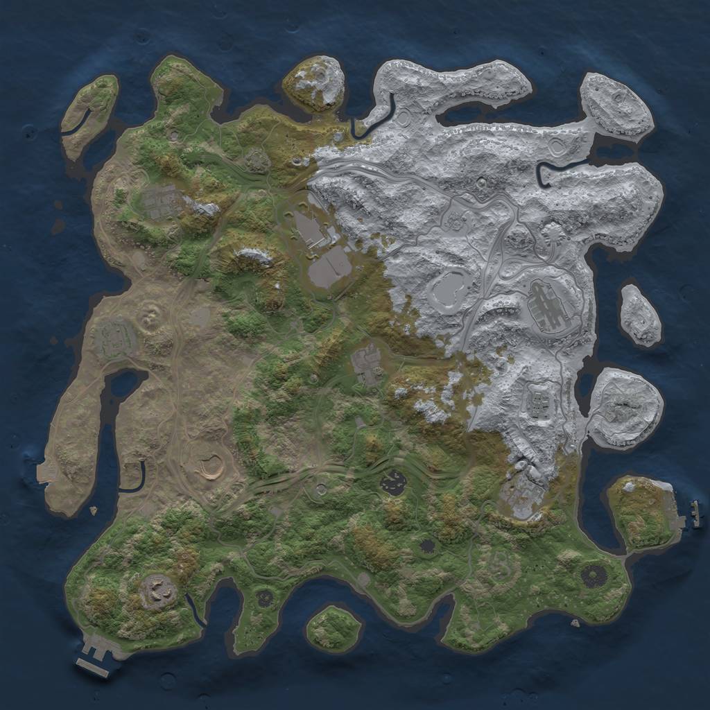 Rust Map: Procedural Map, Size: 4250, Seed: 1841909495, 18 Monuments