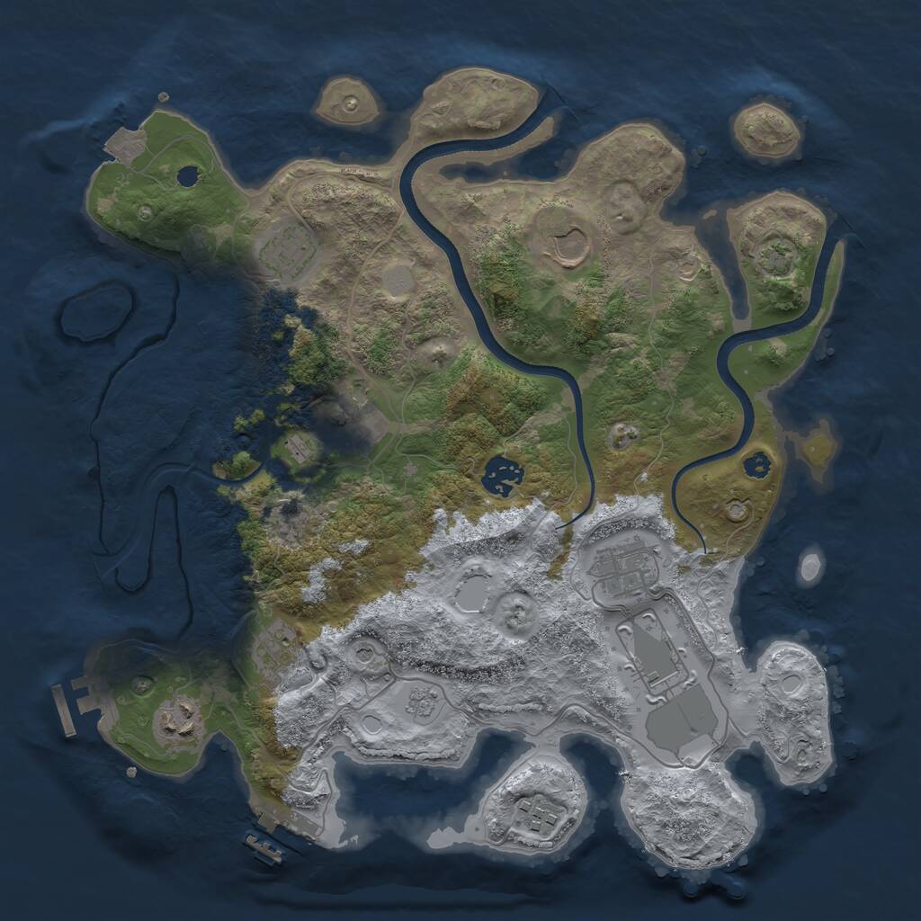 Rust Map: Procedural Map, Size: 3500, Seed: 1549086607, 15 Monuments