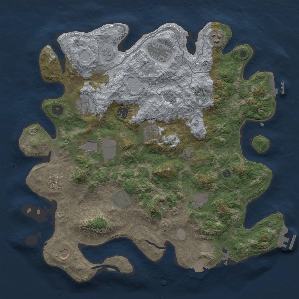 Rust Map: Procedural Map, Size: 4000, Seed: 1113517171, 19 Monuments