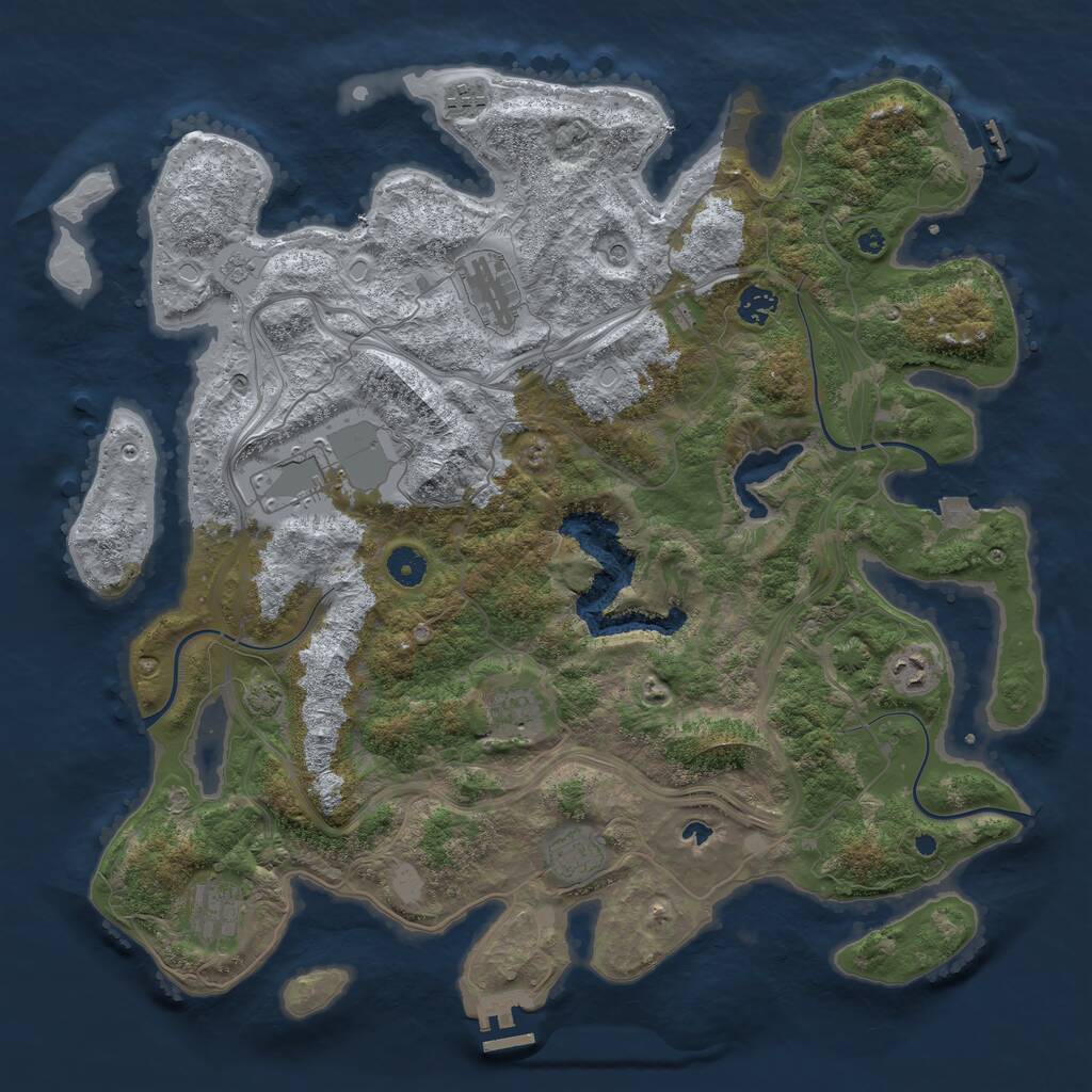 Rust Map: Procedural Map, Size: 4250, Seed: 1082088981, 14 Monuments