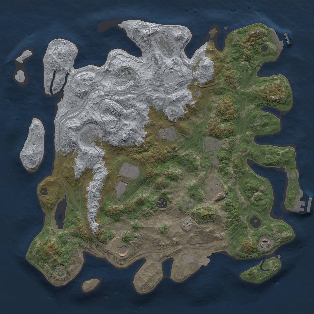 Rust Map: Procedural Map, Size: 4250, Seed: 1082088981, 18 Monuments