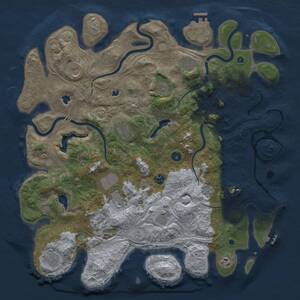 Thumbnail Rust Map: Procedural Map, Size: 4500, Seed: 2121585613, 17 Monuments