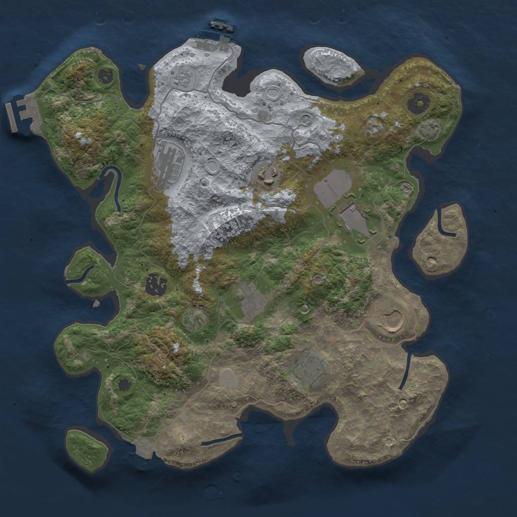 Rust Map: Procedural Map, Size: 3500, Seed: 1128050, 15 Monuments