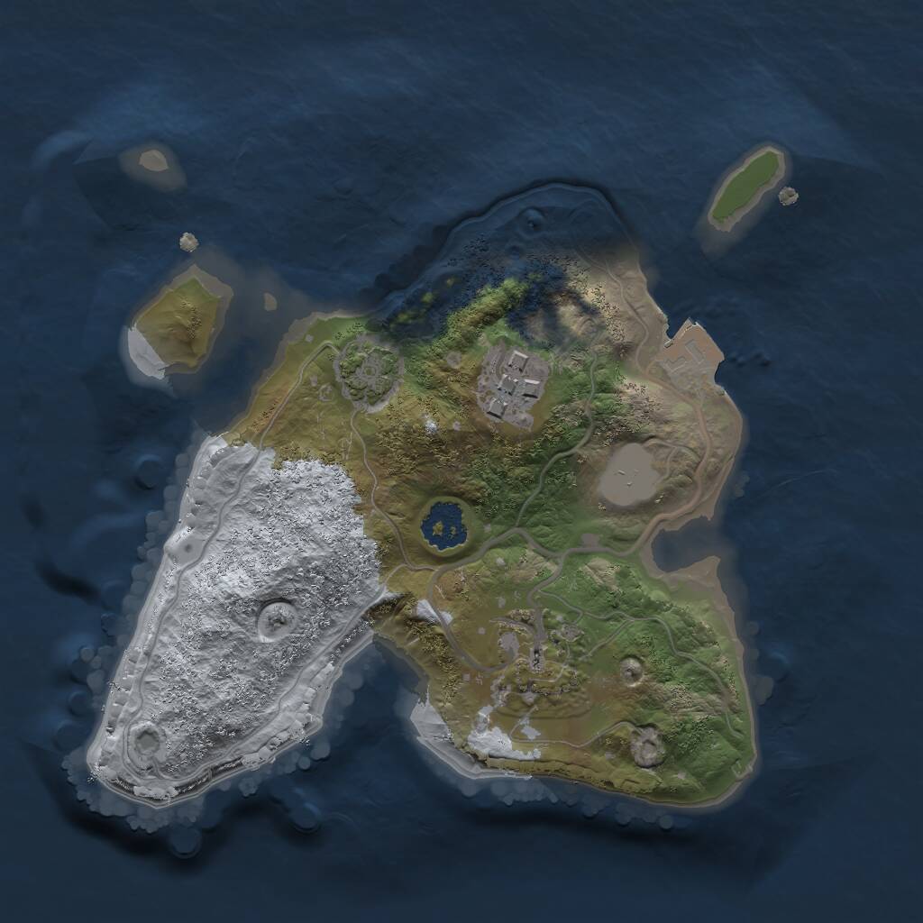 Rust Map: Procedural Map, Size: 2000, Seed: 1817029388, 4 Monuments