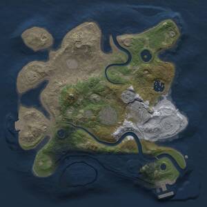 Thumbnail Rust Map: Procedural Map, Size: 2700, Seed: 408306398, 9 Monuments