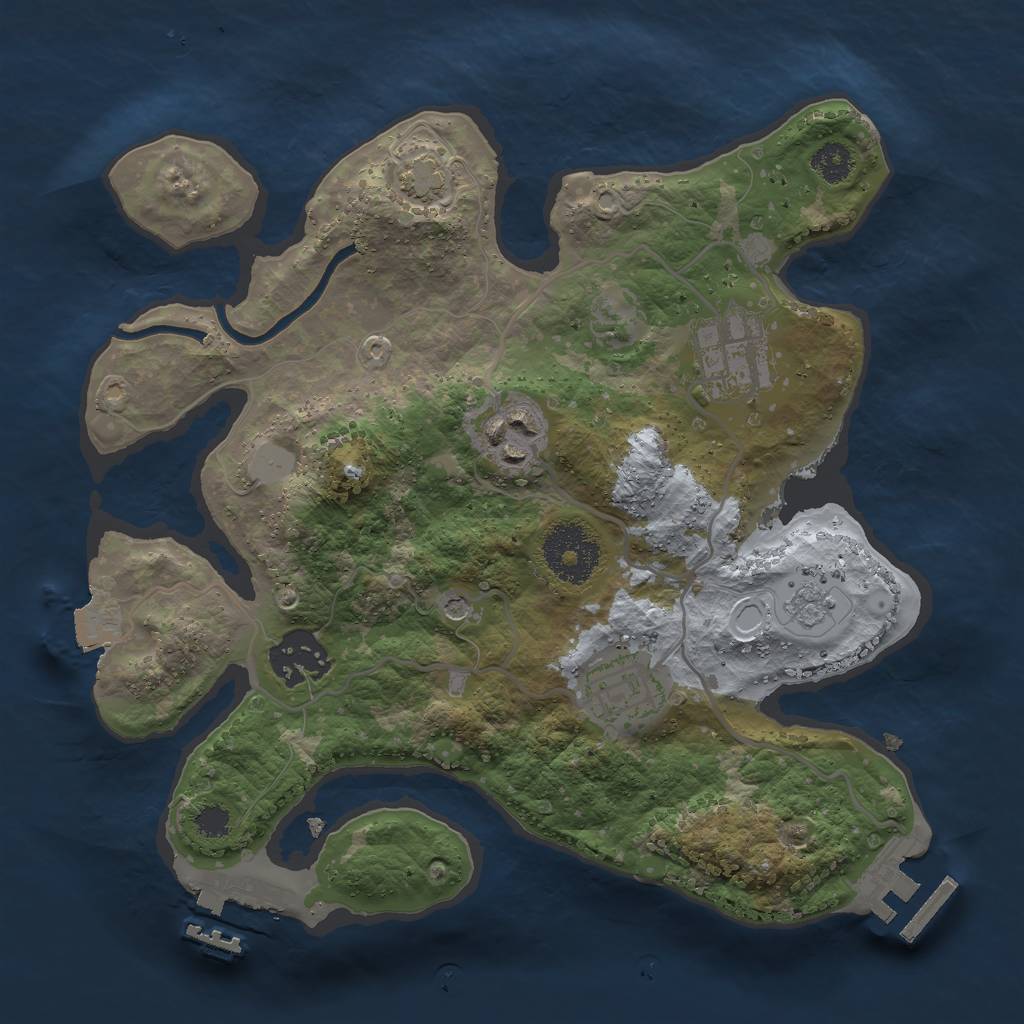 Rust Map: Procedural Map, Size: 2700, Seed: 408306398, 12 Monuments