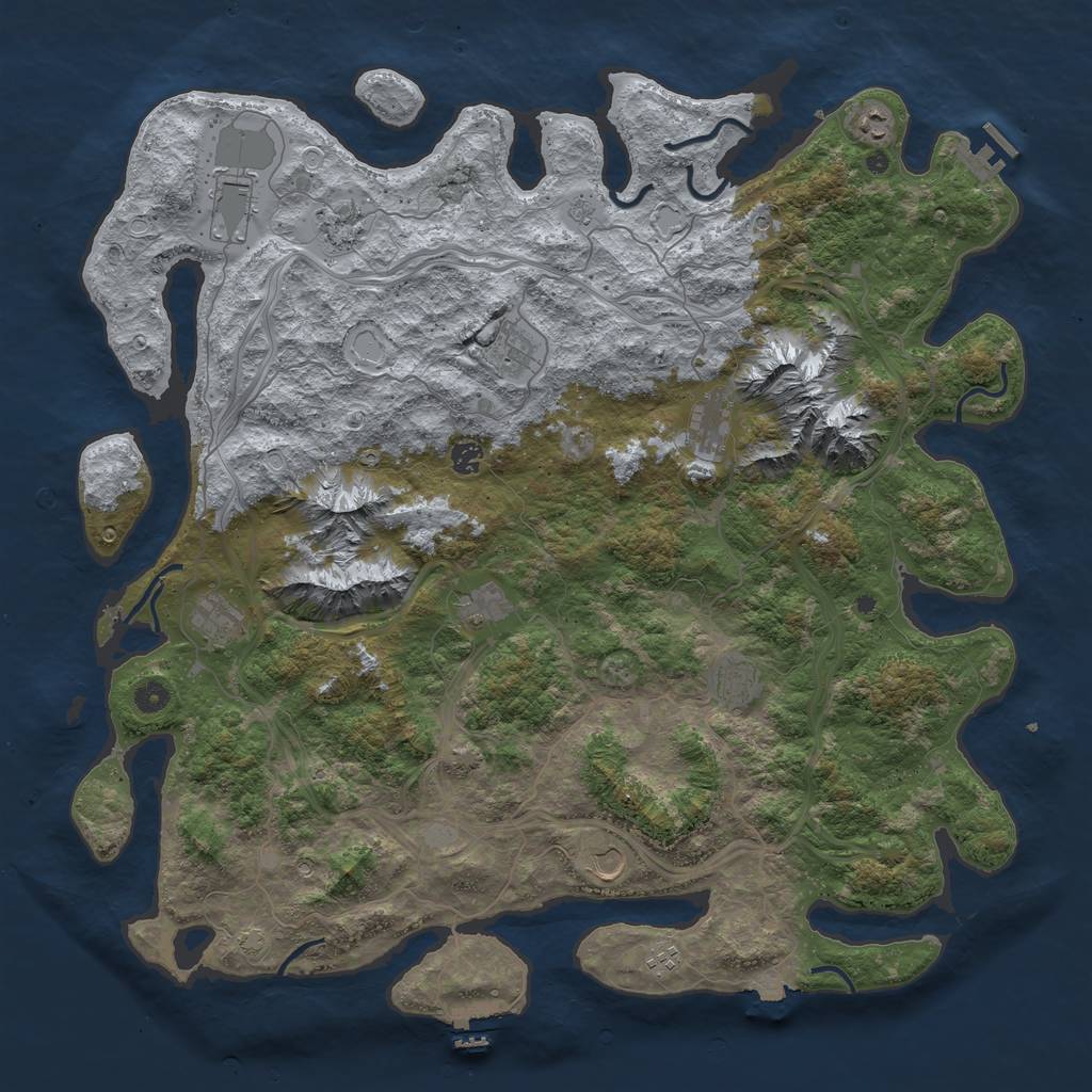 Rust Map: Procedural Map, Size: 5000, Seed: 690776193, 19 Monuments