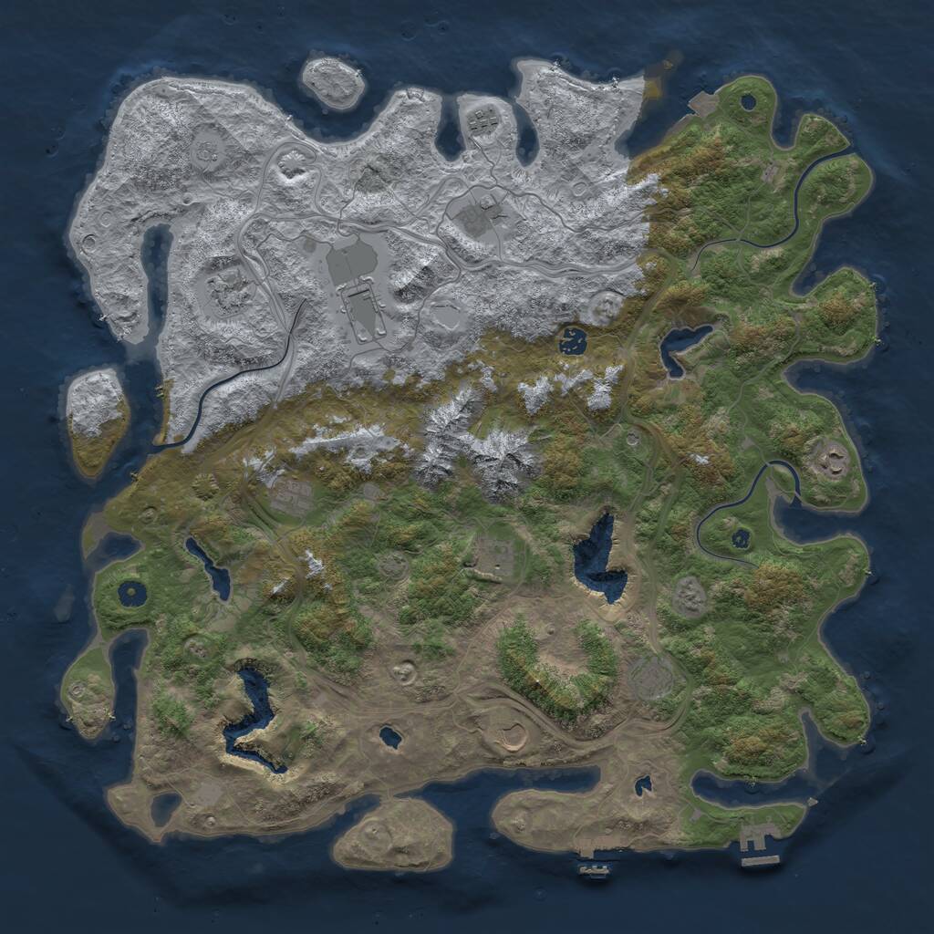 Rust Map: Procedural Map, Size: 5000, Seed: 690776193, 16 Monuments