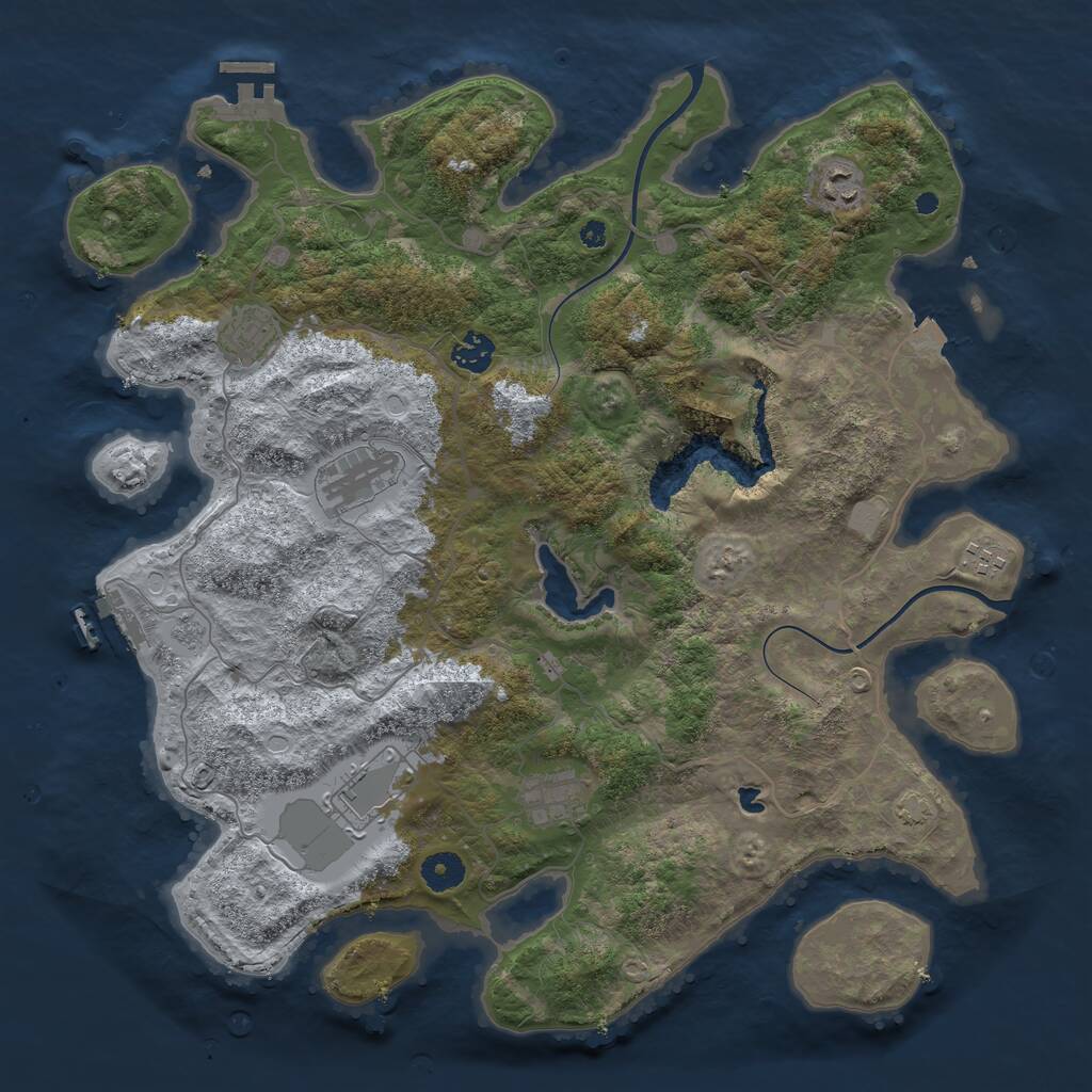Rust Map: Procedural Map, Size: 4000, Seed: 2023026, 12 Monuments