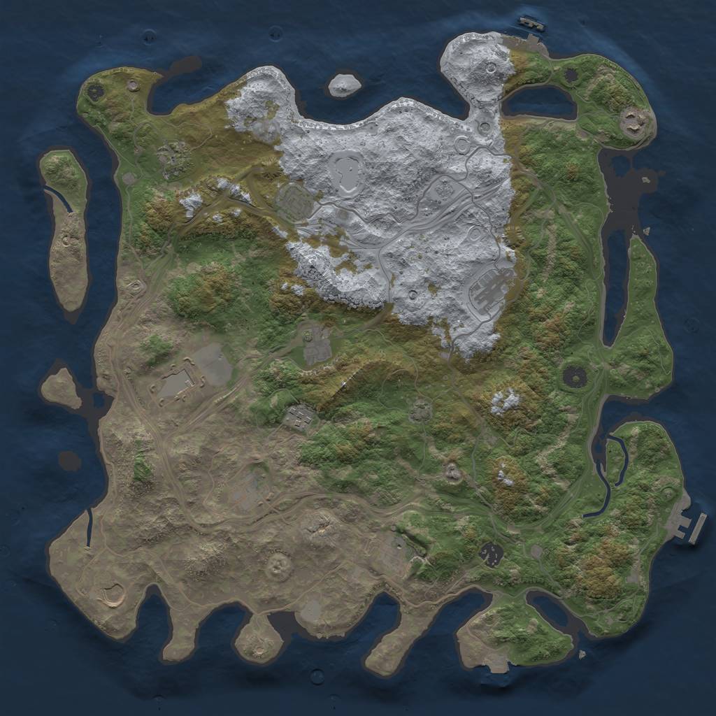 Rust Map: Procedural Map, Size: 4500, Seed: 274037520, 19 Monuments