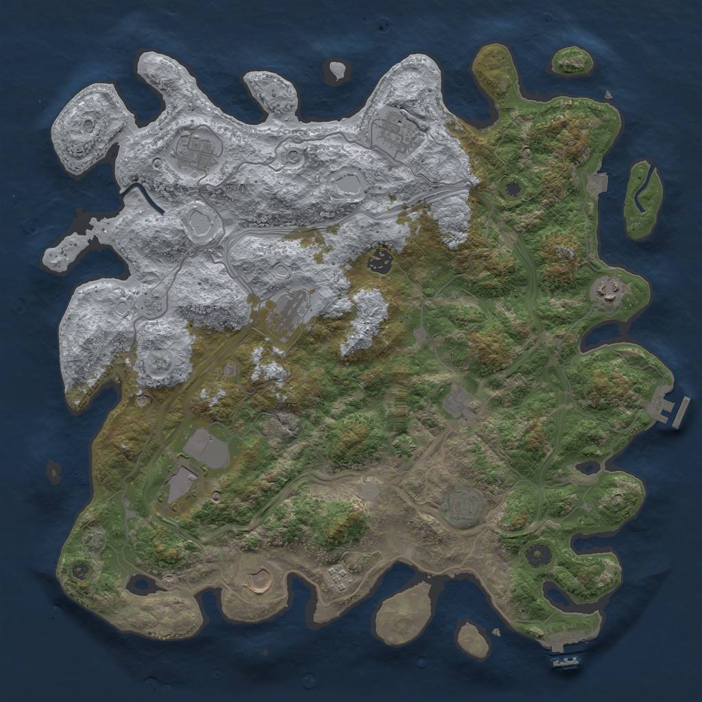 Rust Map: Procedural Map, Size: 4250, Seed: 936521926, 18 Monuments