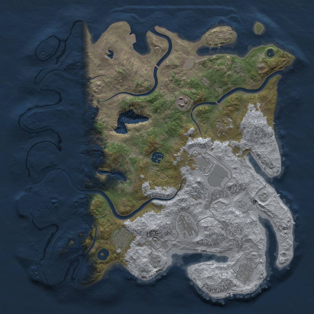 Rust Map: Procedural Map, Size: 4000, Seed: 12828398, 13 Monuments