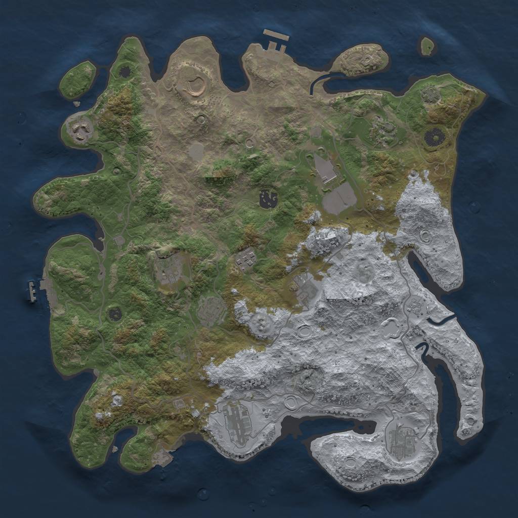 Rust Map: Procedural Map, Size: 4000, Seed: 12828398, 19 Monuments