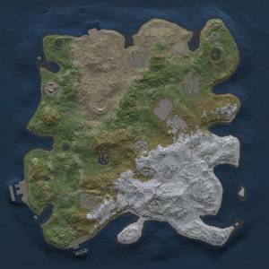 Thumbnail Rust Map: Procedural Map, Size: 3500, Seed: 759180591, 17 Monuments