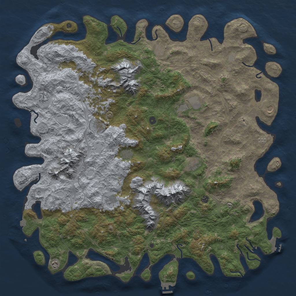 Rust Map: Procedural Map, Size: 6000, Seed: 1981366438, 19 Monuments