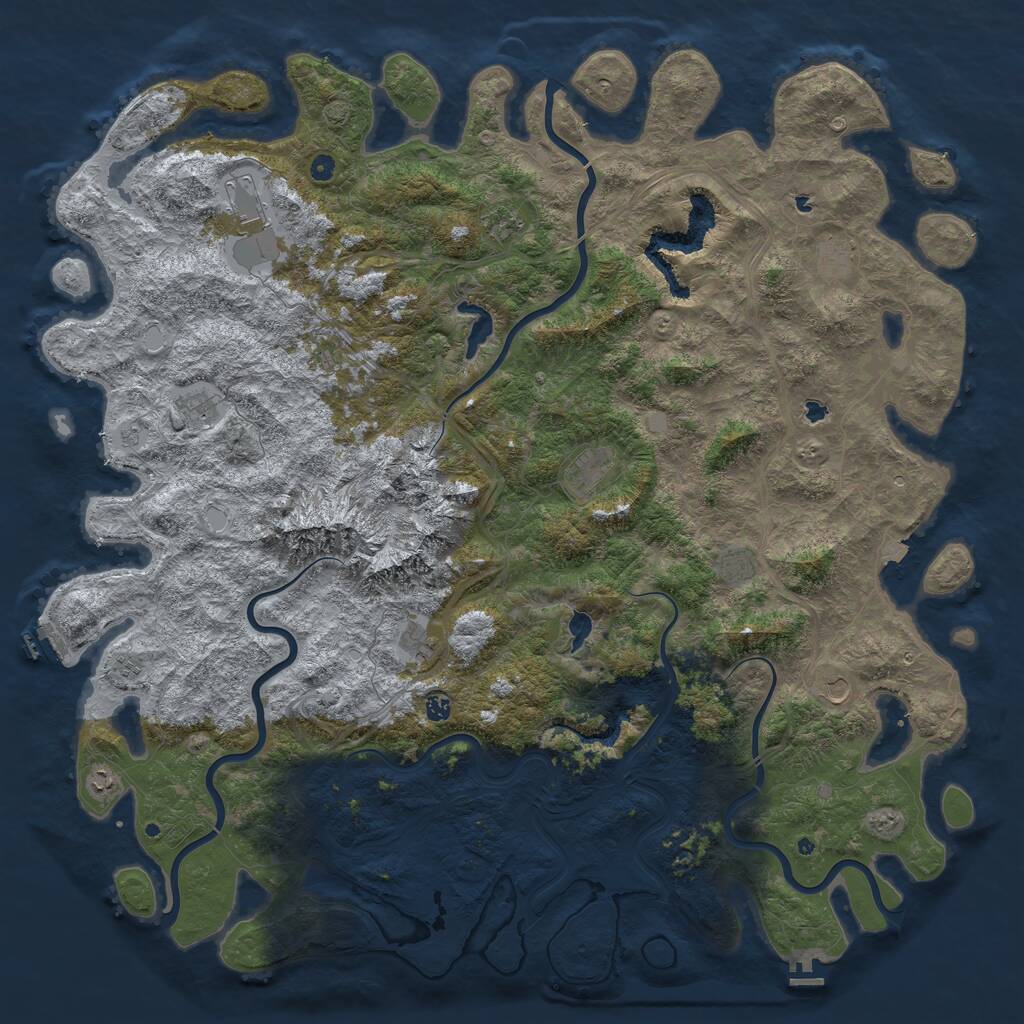 Rust Map: Procedural Map, Size: 6000, Seed: 1981366438, 17 Monuments