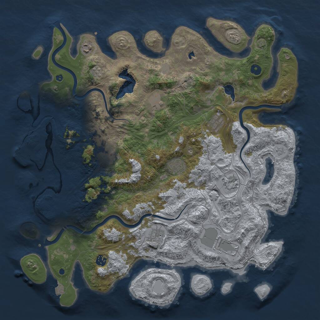 Rust Map: Procedural Map, Size: 4500, Seed: 1472585298, 15 Monuments