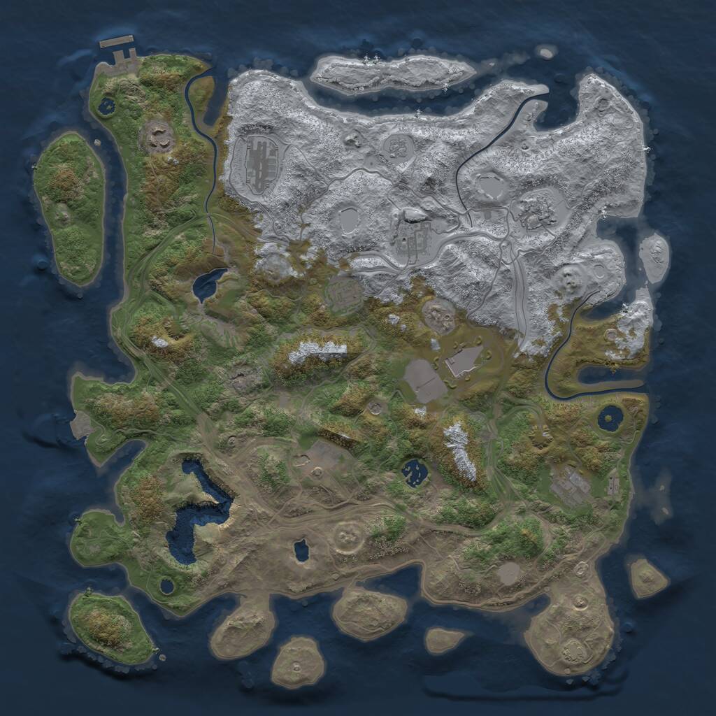 Rust Map: Procedural Map, Size: 4250, Seed: 2456357, 14 Monuments