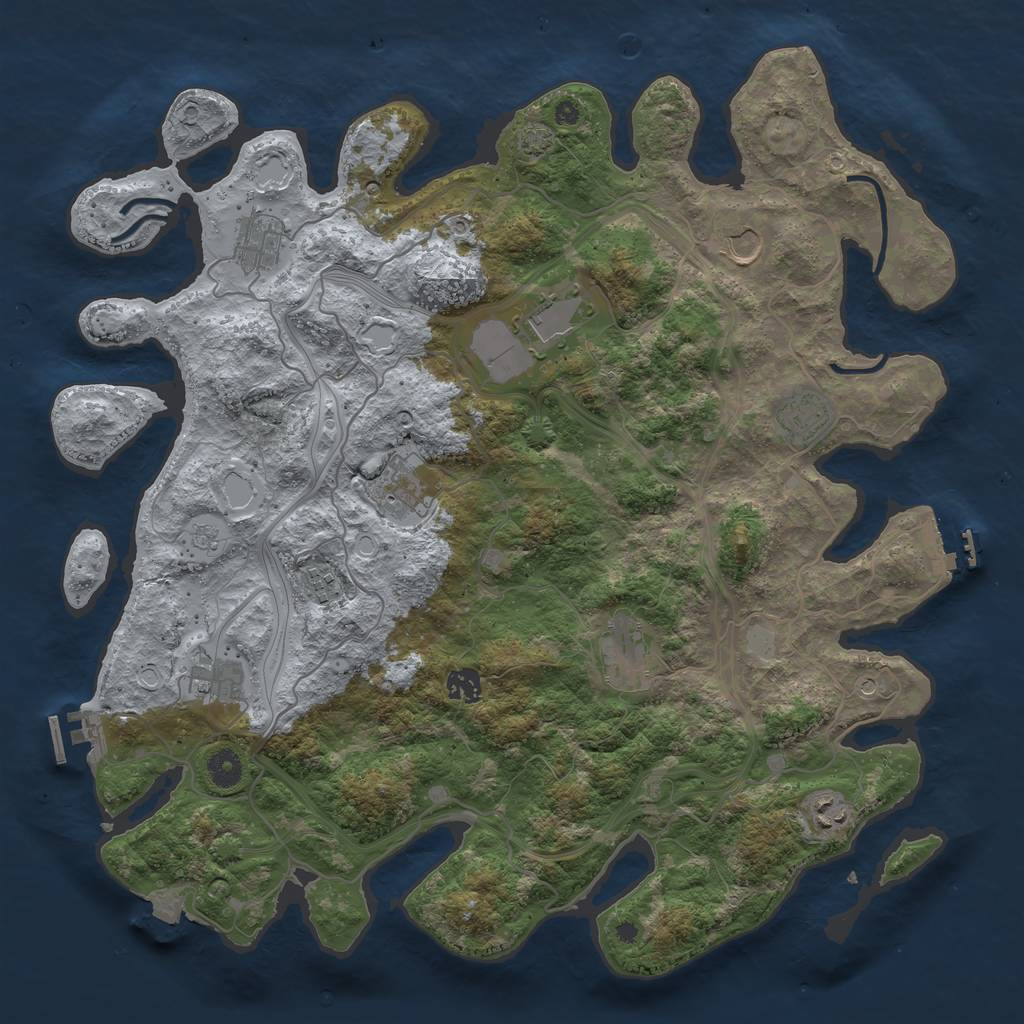 Rust Map: Procedural Map, Size: 4250, Seed: 46950137, 18 Monuments