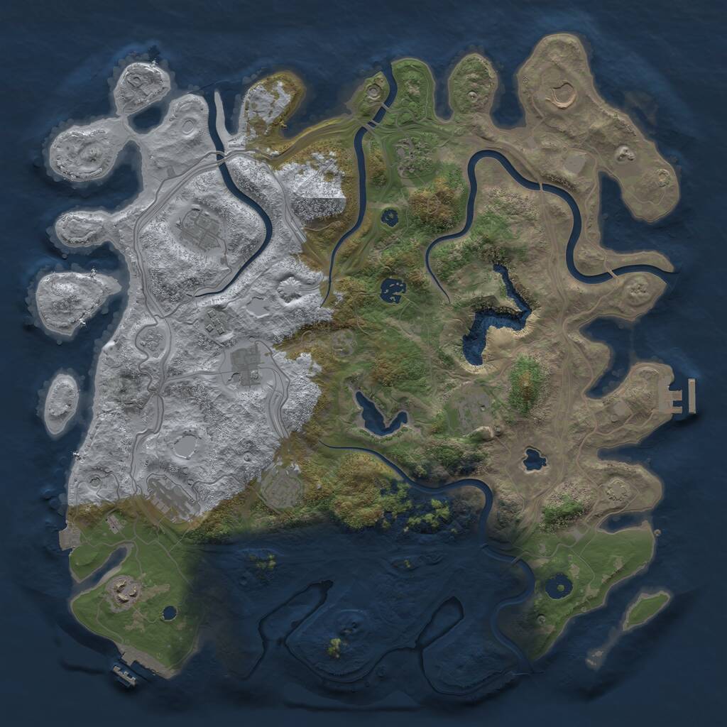 Rust Map: Procedural Map, Size: 4250, Seed: 46950137, 16 Monuments