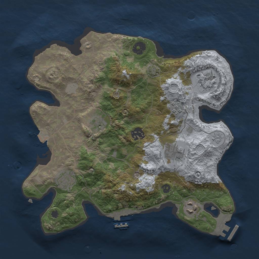 Rust Map: Procedural Map, Size: 3000, Seed: 1768405703, 15 Monuments