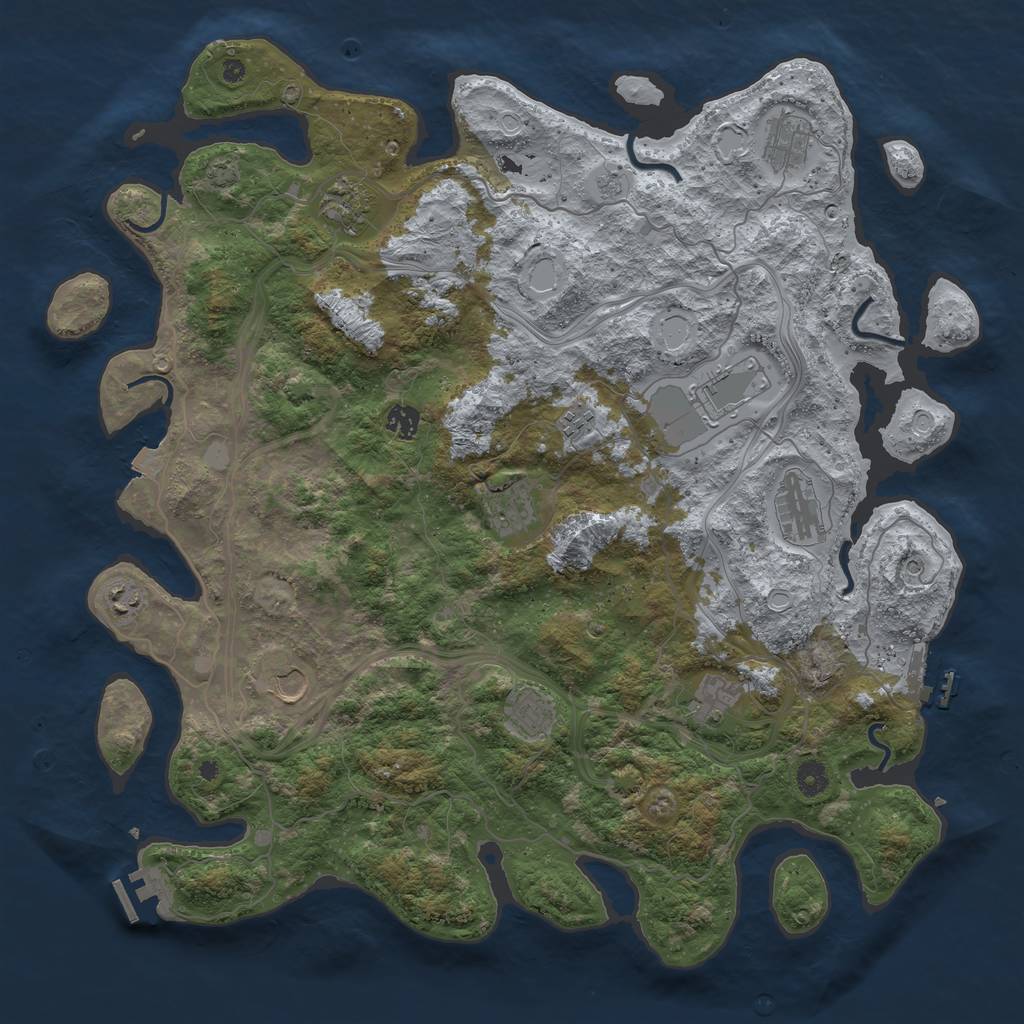 Rust Map: Procedural Map, Size: 4510, Seed: 733, 19 Monuments