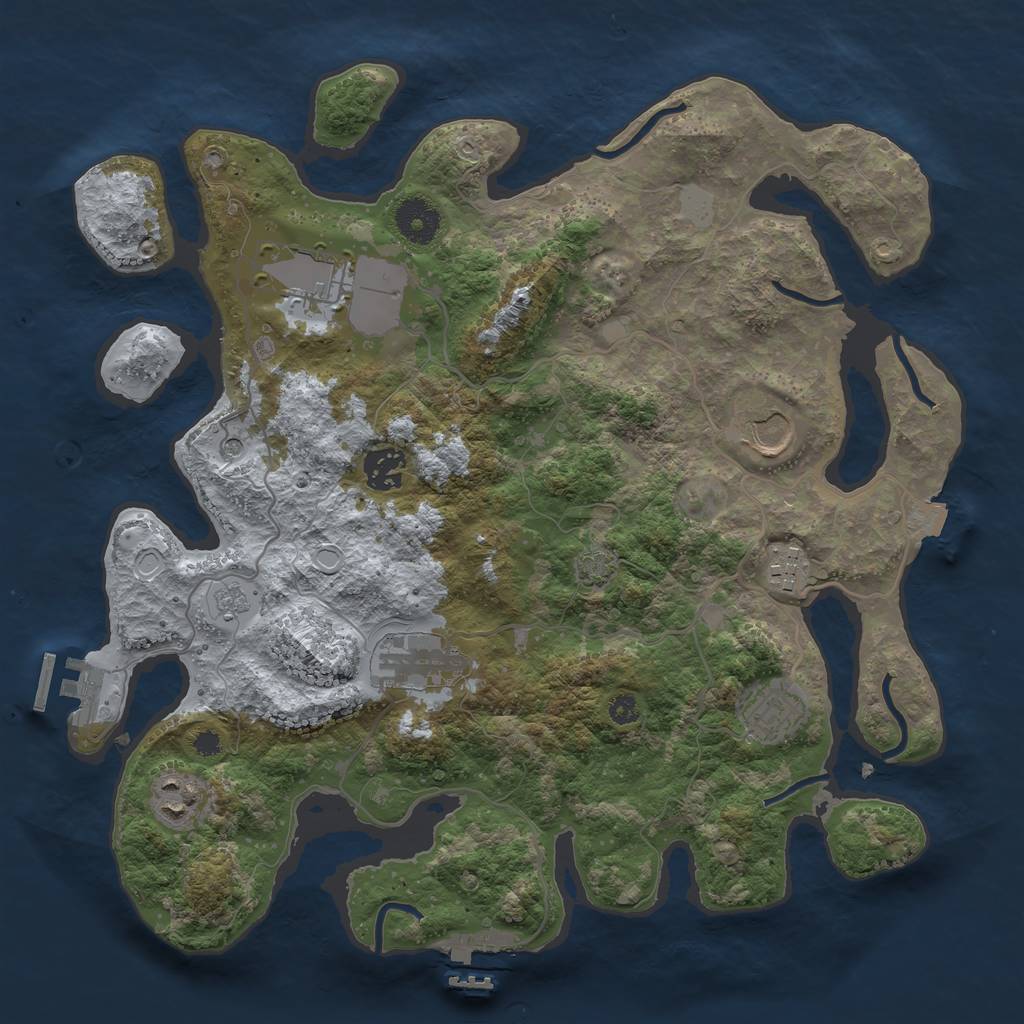 Rust Map: Procedural Map, Size: 3500, Seed: 1816117997, 15 Monuments