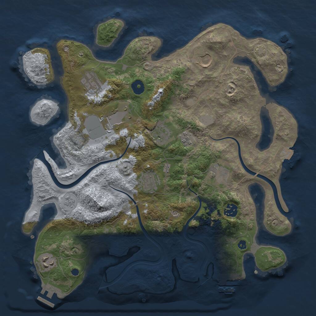 Rust Map: Procedural Map, Size: 3500, Seed: 1816117997, 15 Monuments