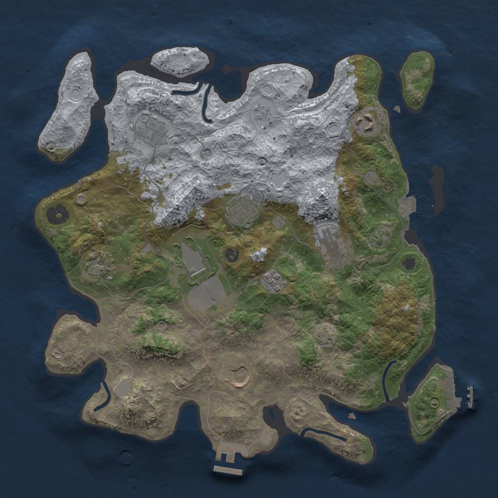 Rust Map: Procedural Map, Size: 3500, Seed: 892, 16 Monuments