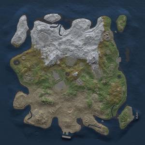 Thumbnail Rust Map: Procedural Map, Size: 3500, Seed: 892, 16 Monuments