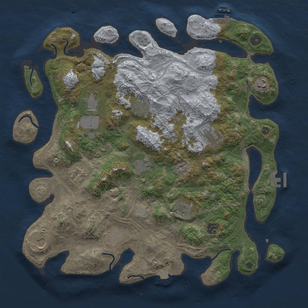 Rust Map: Procedural Map, Size: 4250, Seed: 404902679, 19 Monuments