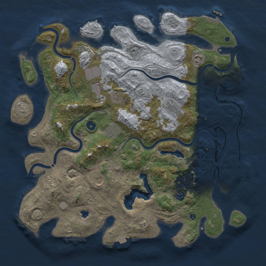 Rust Map: Procedural Map, Size: 4250, Seed: 404902679, 14 Monuments