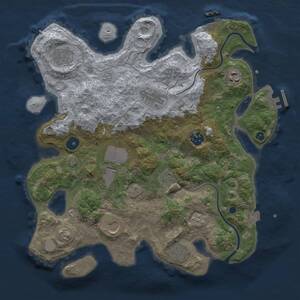 Thumbnail Rust Map: Procedural Map, Size: 3500, Seed: 2026403384, 15 Monuments