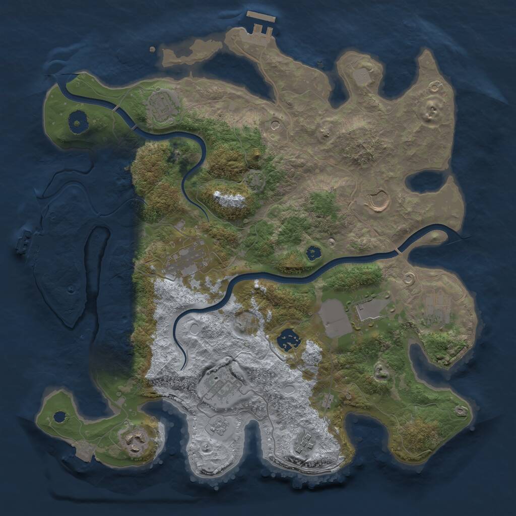 Rust Map: Procedural Map, Size: 3600, Seed: 82442866, 15 Monuments