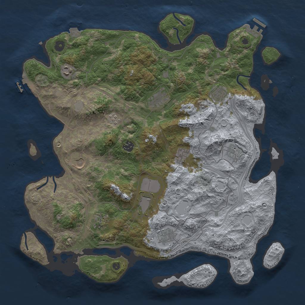 Rust Map: Procedural Map, Size: 4250, Seed: 405151098, 19 Monuments