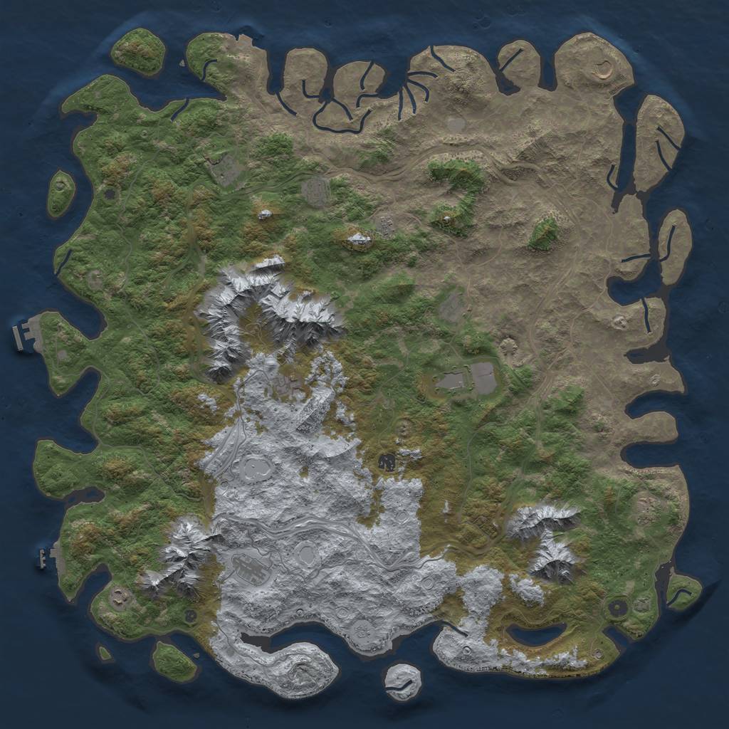 Rust Map: Procedural Map, Size: 6000, Seed: 486803, 19 Monuments