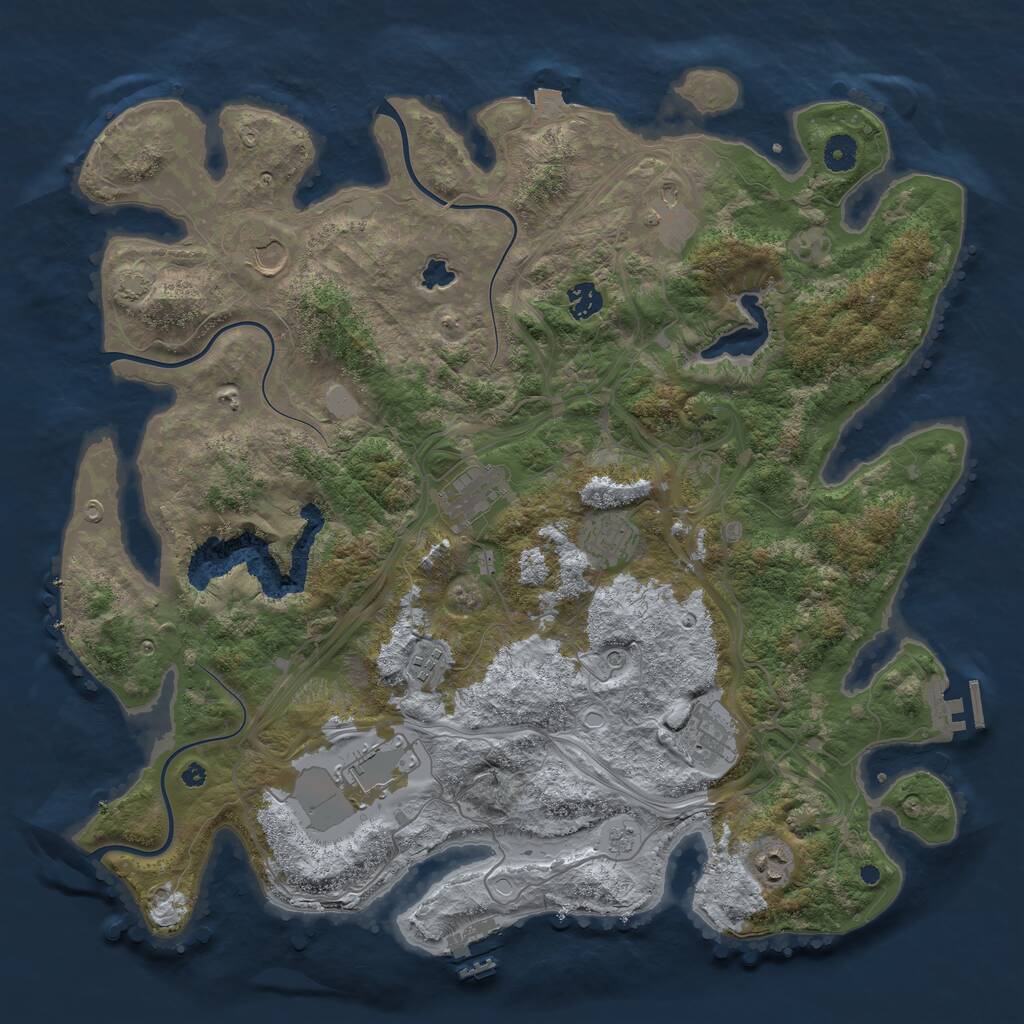 Rust Map: Procedural Map, Size: 4301, Seed: 295354, 15 Monuments