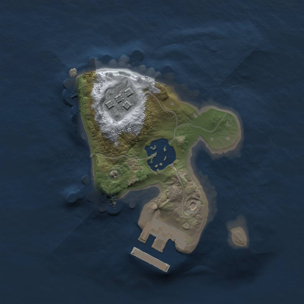 Rust Map: Procedural Map, Size: 1500, Seed: 59402393, 4 Monuments