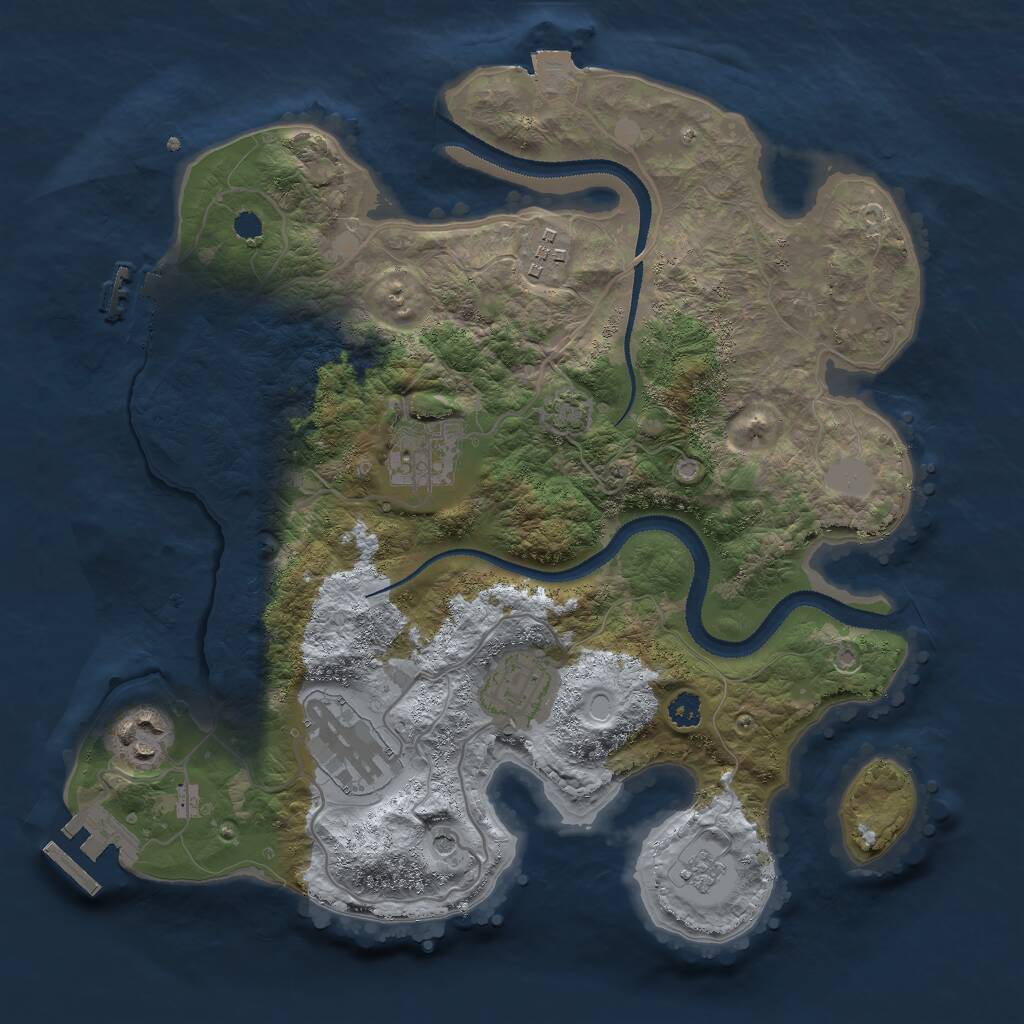 Rust Map: Procedural Map, Size: 3000, Seed: 1123664472, 11 Monuments