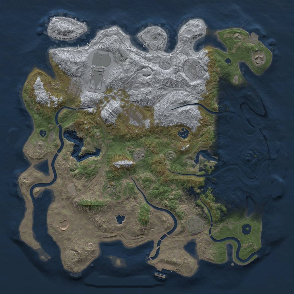 Rust Map: Procedural Map, Size: 4250, Seed: 7294412, 16 Monuments