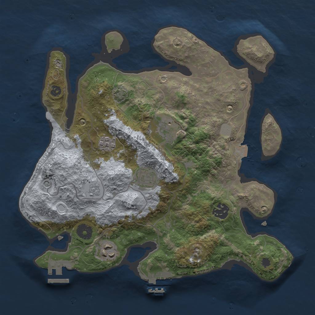 Rust Map: Procedural Map, Size: 3000, Seed: 1396682029, 13 Monuments