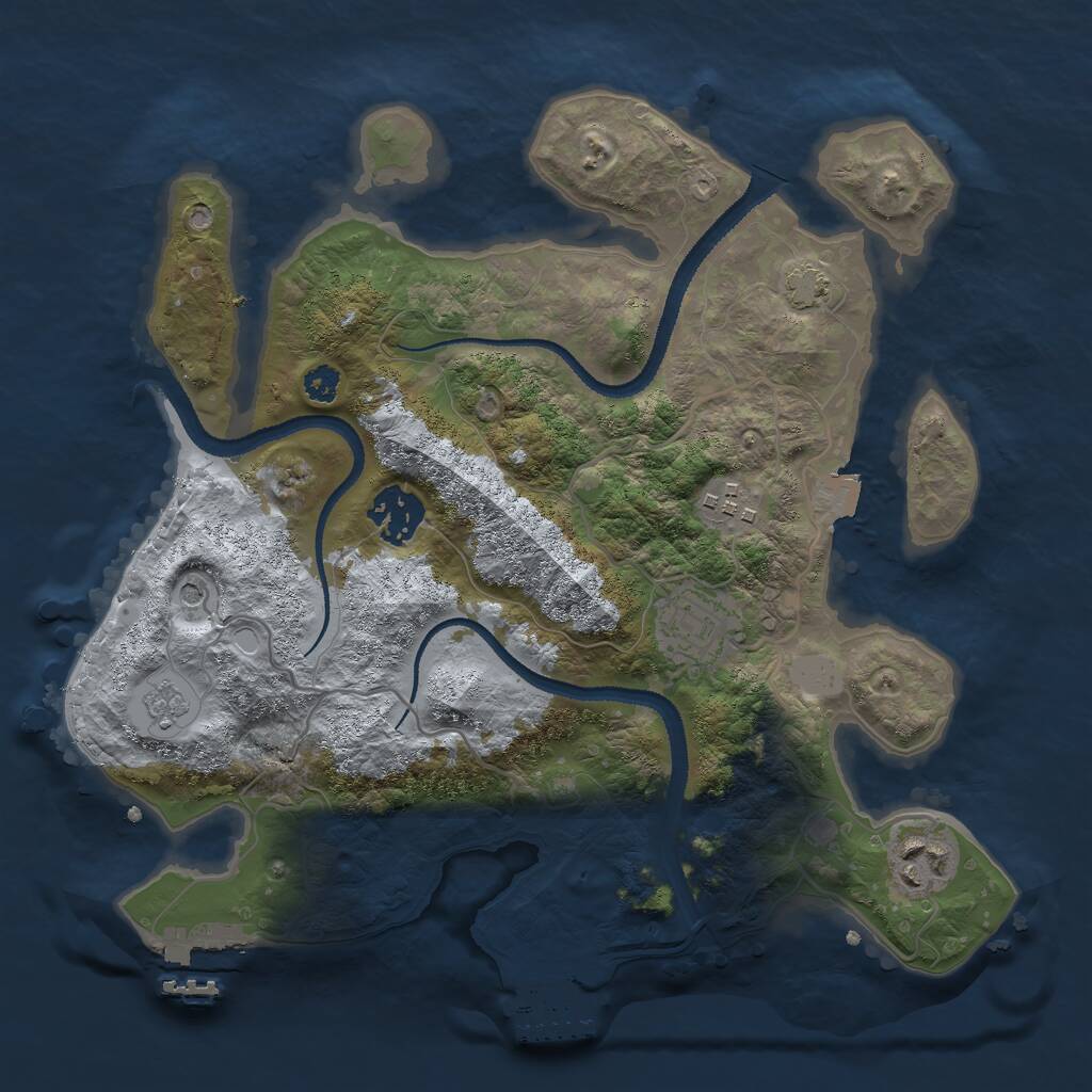 Rust Map: Procedural Map, Size: 3000, Seed: 1396682029, 10 Monuments