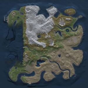 Thumbnail Rust Map: Procedural Map, Size: 4000, Seed: 599013688, 16 Monuments