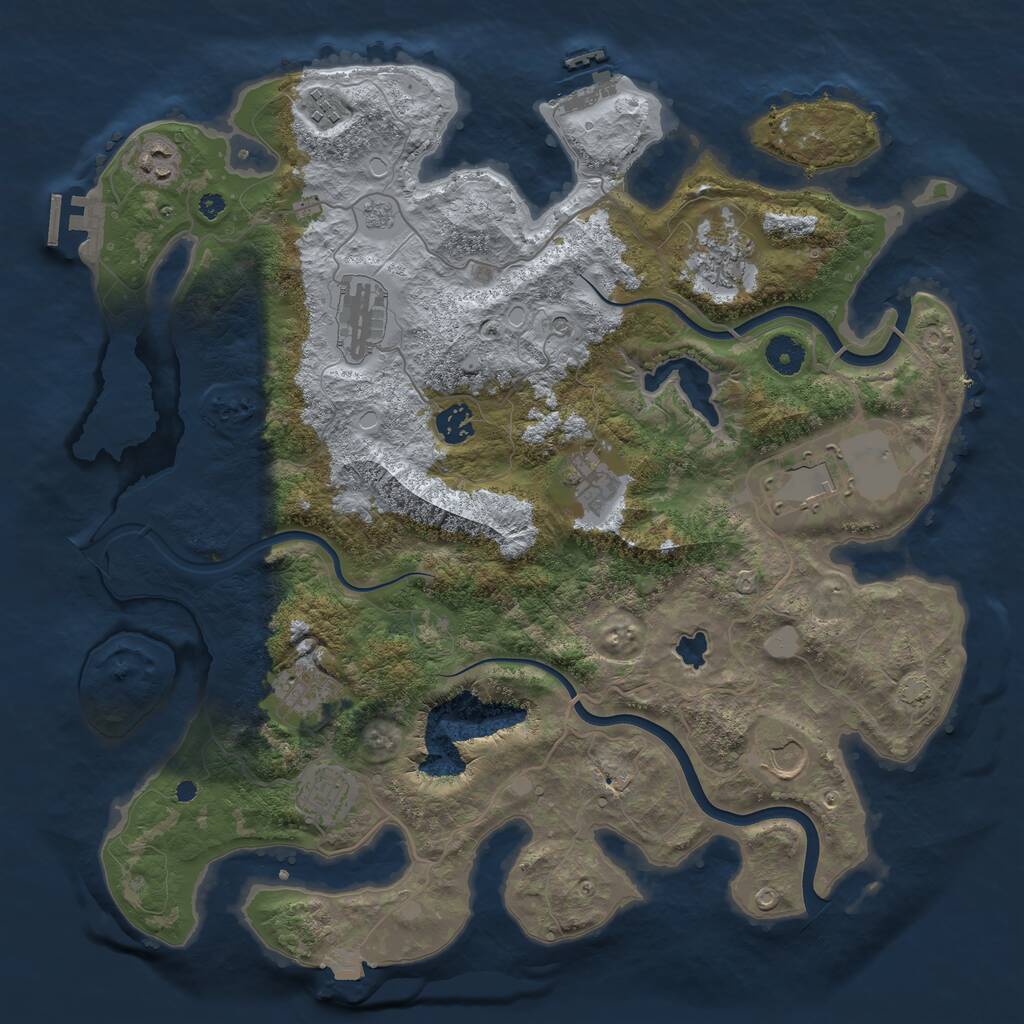 Rust Map: Procedural Map, Size: 4000, Seed: 599013688, 16 Monuments